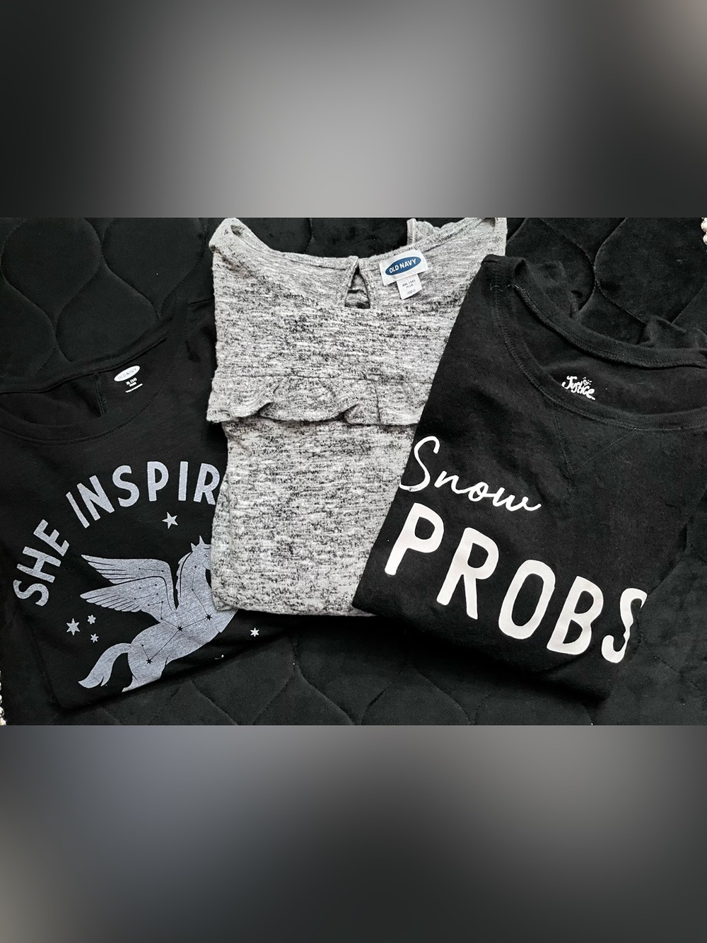OLD NAVY & JUSTICE Girls Size 14/16 Plus Long Sleeved 3 New w/o Tag Top Bundle